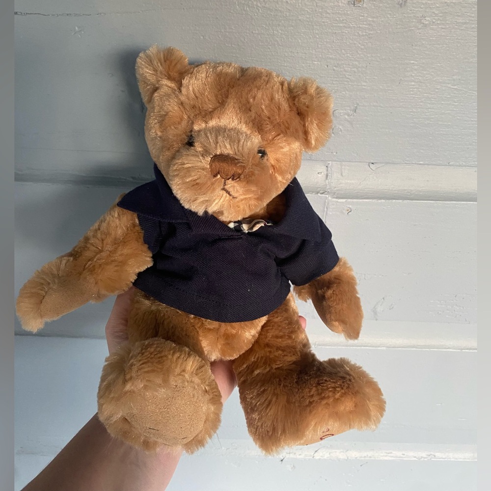 Burberry Blue Nova Check Polo Teddy Bear(Fragrance 2010) In EUC!